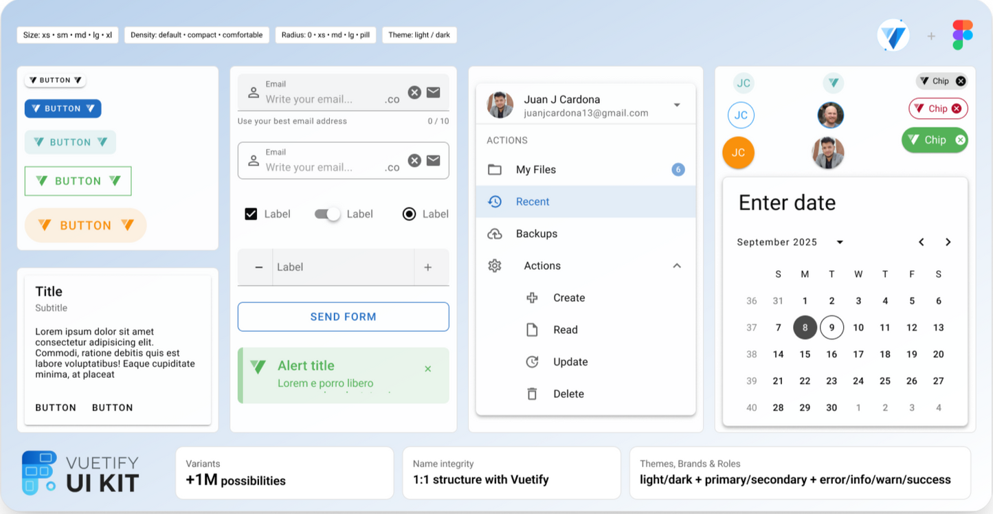 Official Vuetify 3 UI Kit for Figma v3.0 — Pro Edition