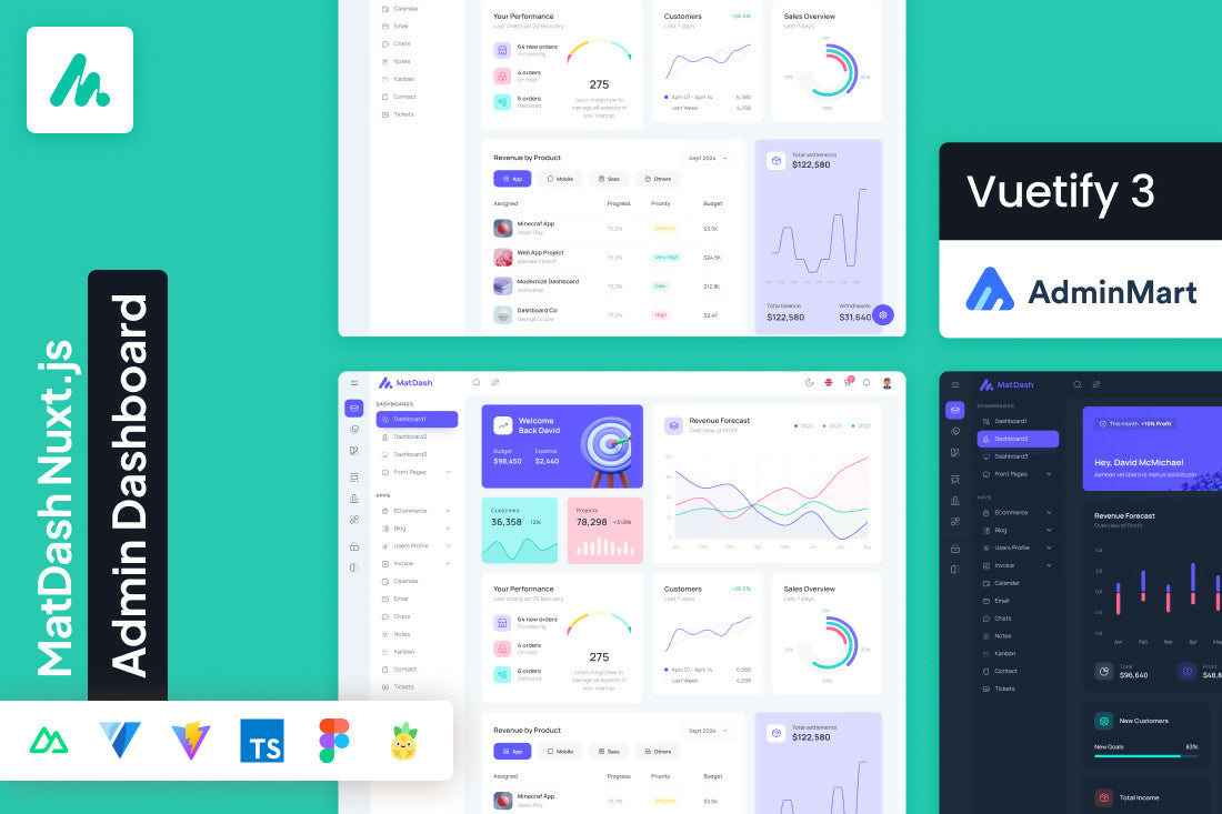 MatDash - Nuxtjs (vuetify)