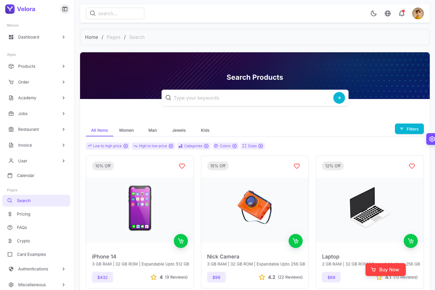 Velora - VueJs Laravel Admin Template (VueJs 3 + Laravel 12 + Typescript & Javascript)