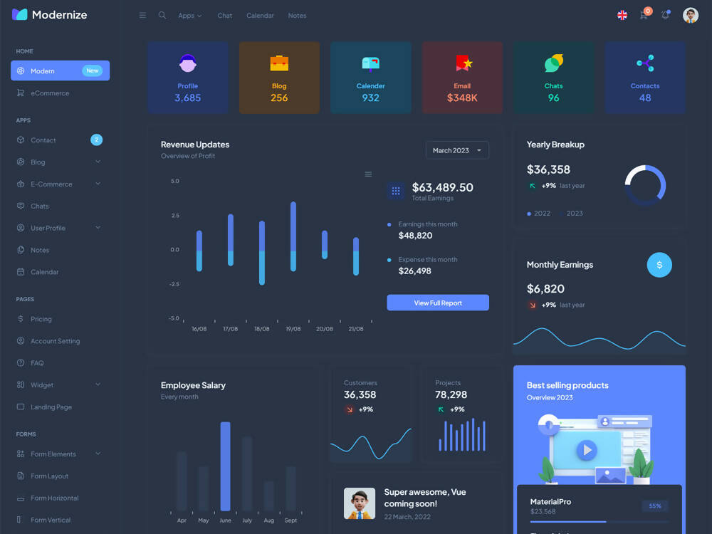 Modernize Vuetify 3 + Vue 3 Admin Dashboard - Vuetify