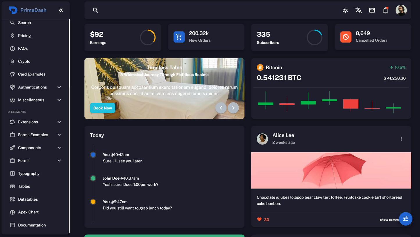 PrimeDash - VueJs Admin Template (Vuetify 3 + VueJs 3 + Typescript & Javascript) - Vuetify