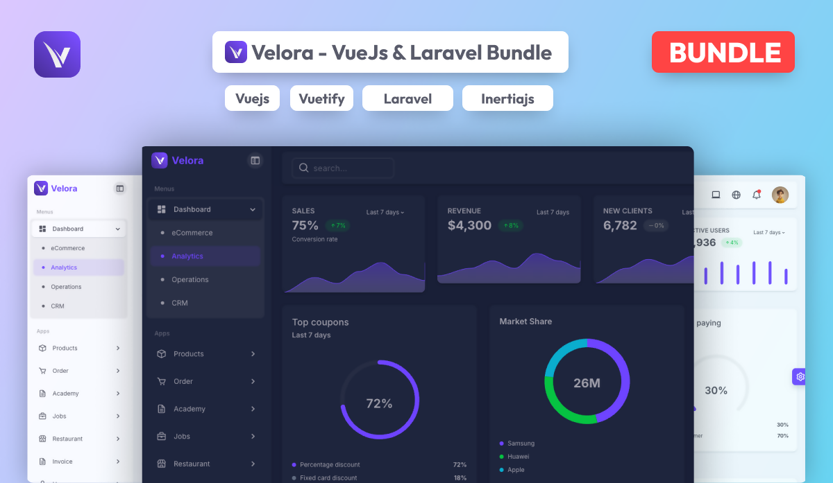 Velora - Vuetify 4 - Laravel Bundle