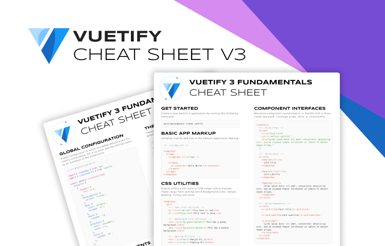 Vuetify 3 - Fundamentals Cheat Sheet - Vuetify