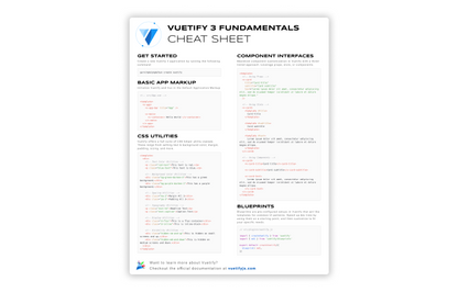 Vuetify 3 - Fundamentals Cheat Sheet - Vuetify