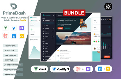 PrimeDash - Admin Template Bundle (VueJs & VueJs + Laravel 12)