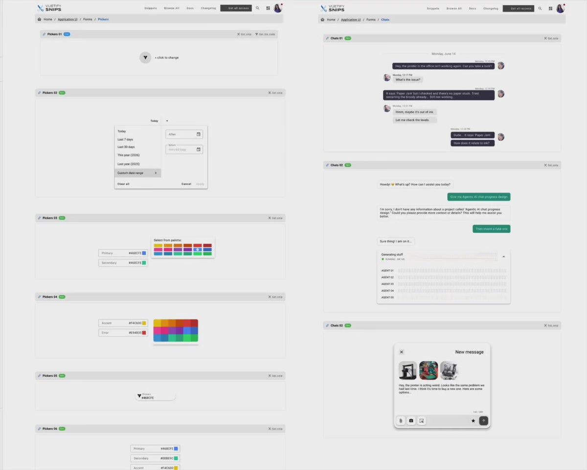 Official Vuetify 4 Snips for Figma (All UI kit included also)