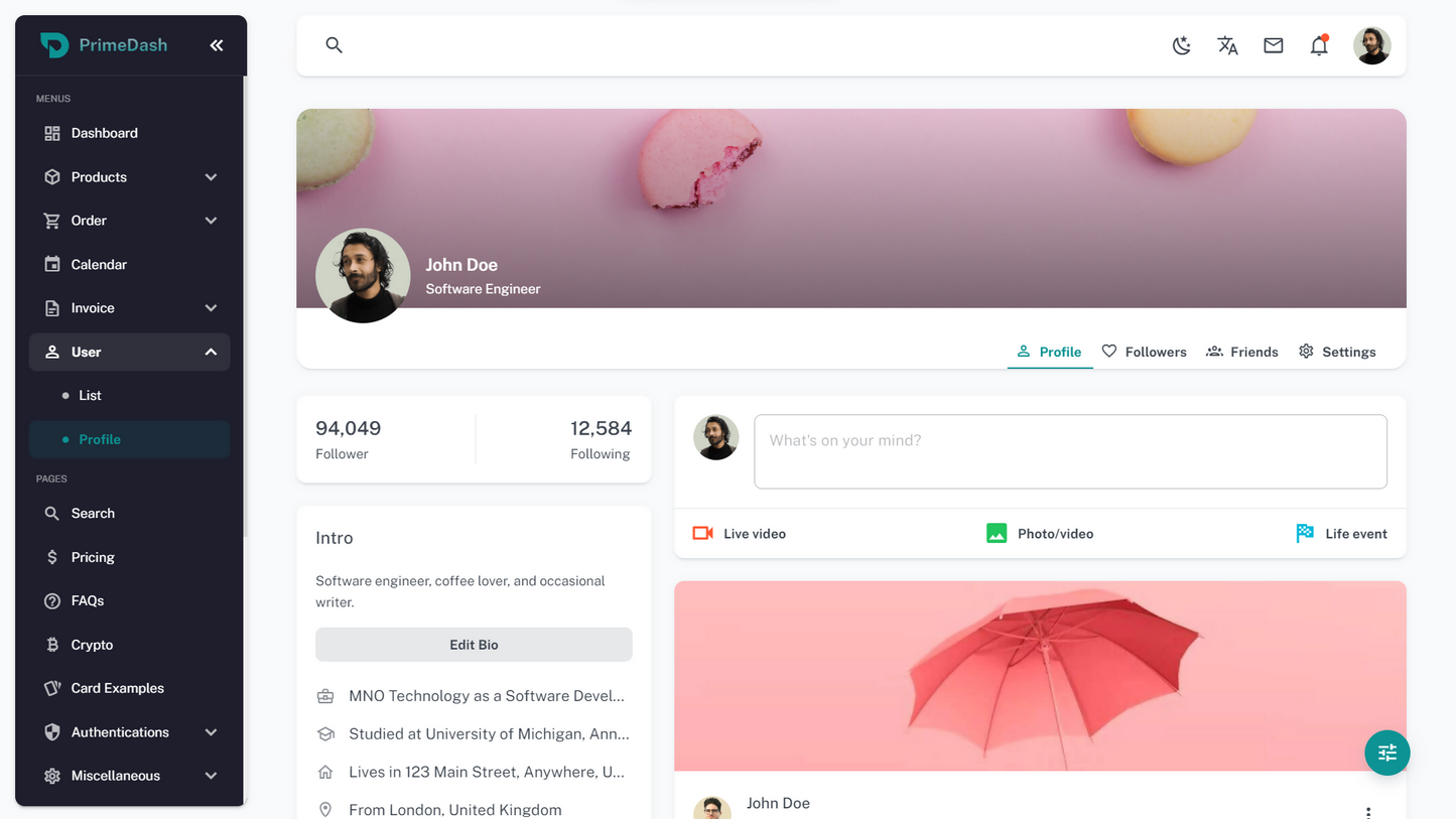 PrimeDash - Admin Template Bundle (VueJs & VueJs + Laravel)