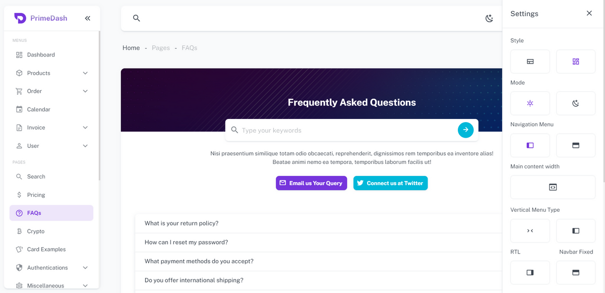 PrimeDash - Admin Template Bundle (VueJs & VueJs + Laravel) - Vuetify