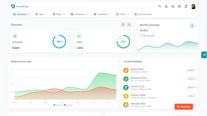 PrimeDash - Admin Template Bundle (VueJs & VueJs + Laravel) - Vuetify